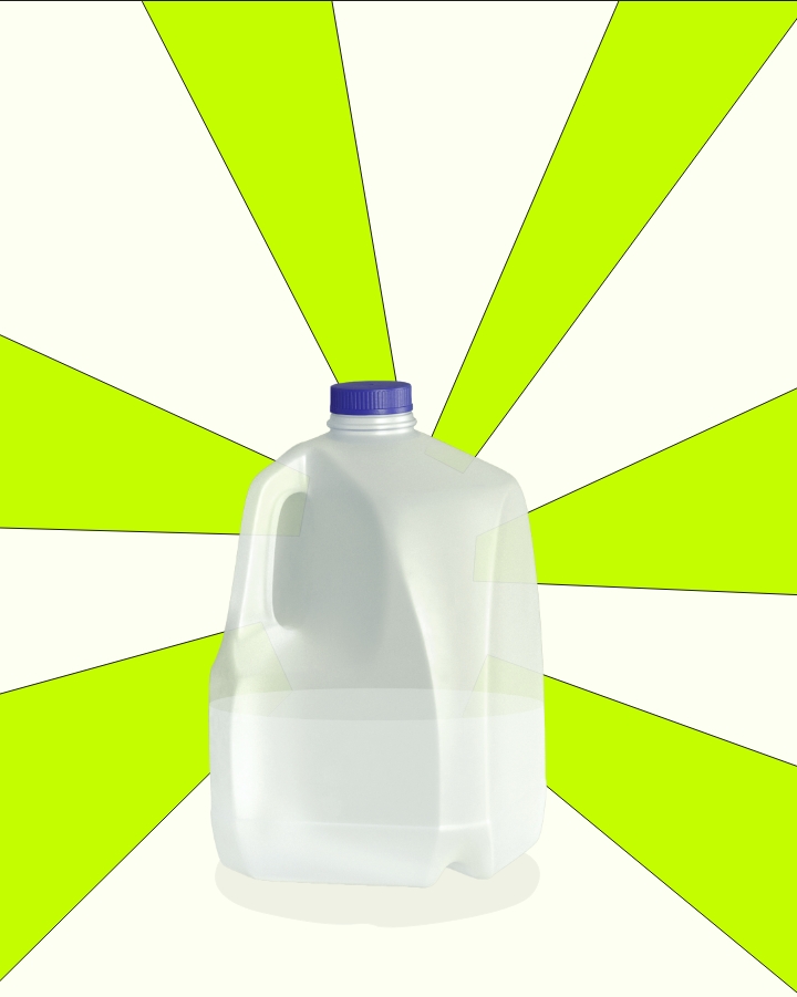 Milk jug half empty